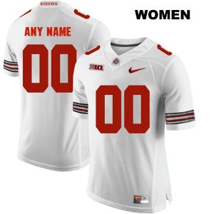 Women's NCAA Ohio State Buckeyes Custom #00 College Stitched Authentic Nike White Football Jersey VS20P42HA